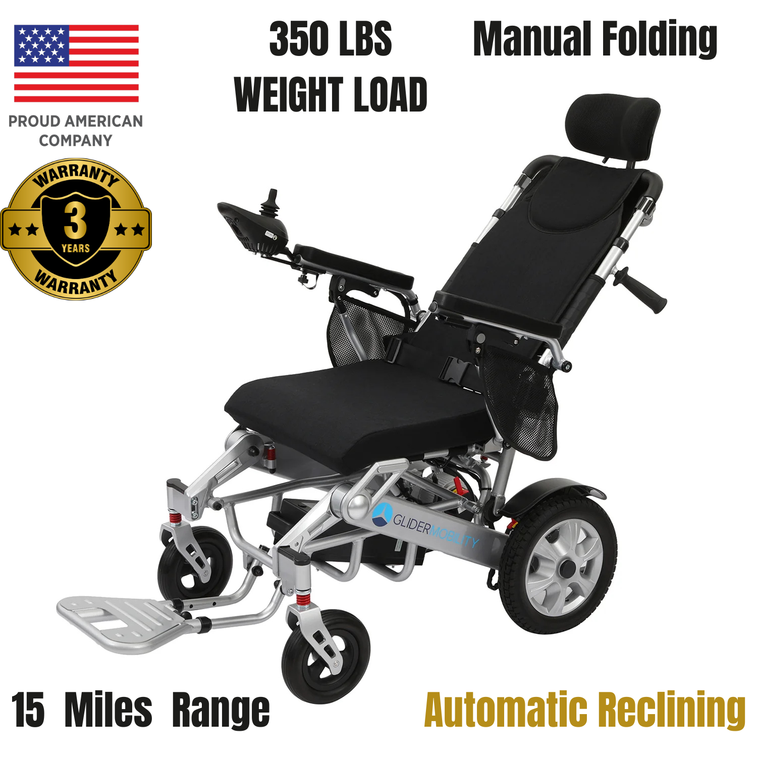 Glider Mobility Freedom Glide Automatic Reclining Electric Wheelchair